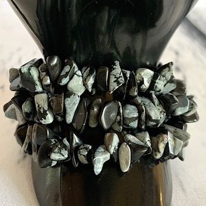 LAST 0NE Snowflake Obsidian Bracelet • Handmade Jewelry • Protection Jewelry